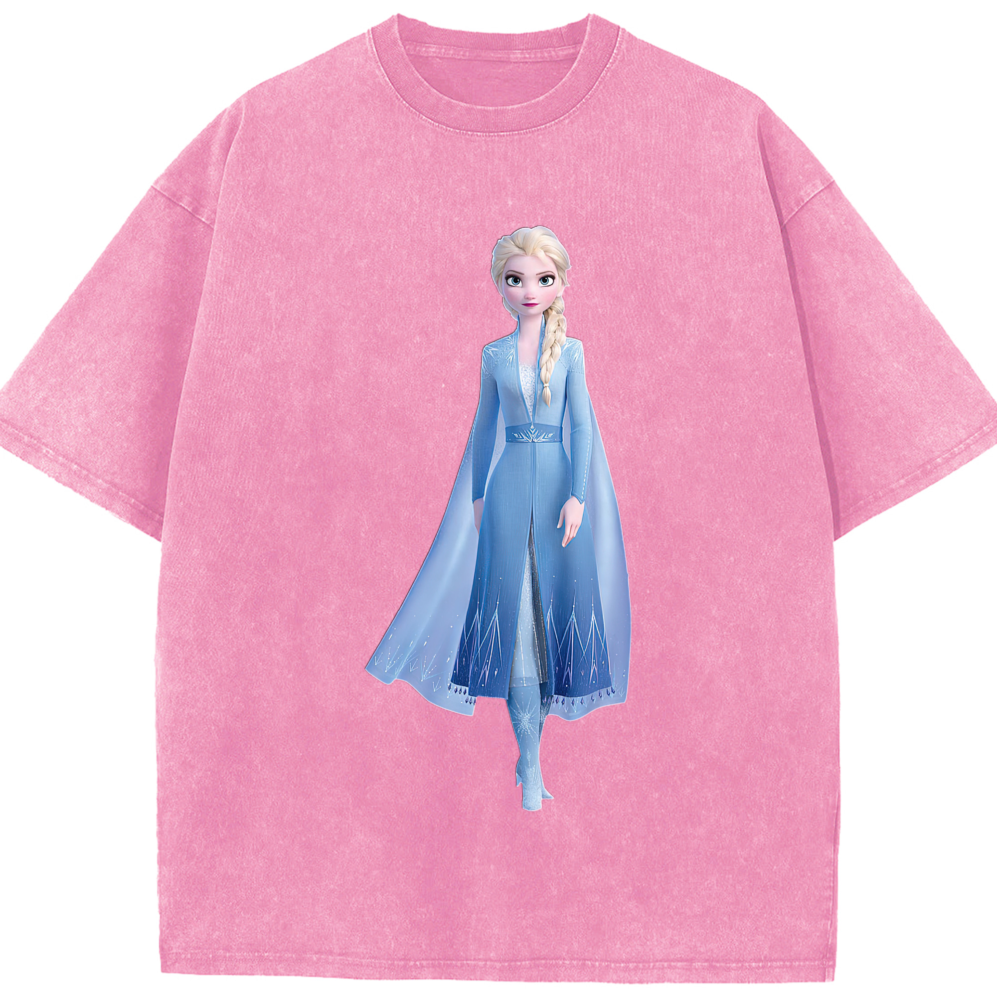 （画像用） アナと雪の女王 アンナ エルサ Frozen Anna Elsa 綿100% ヴィンテージ風 半袖Tシャツ（フロントプリント）